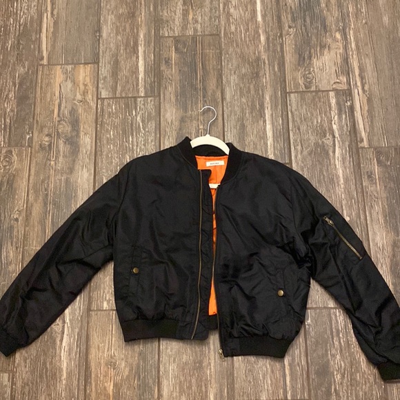 Women’s Mod Ref Black Bomber Jacket Size Medium - Picture 1 of 8